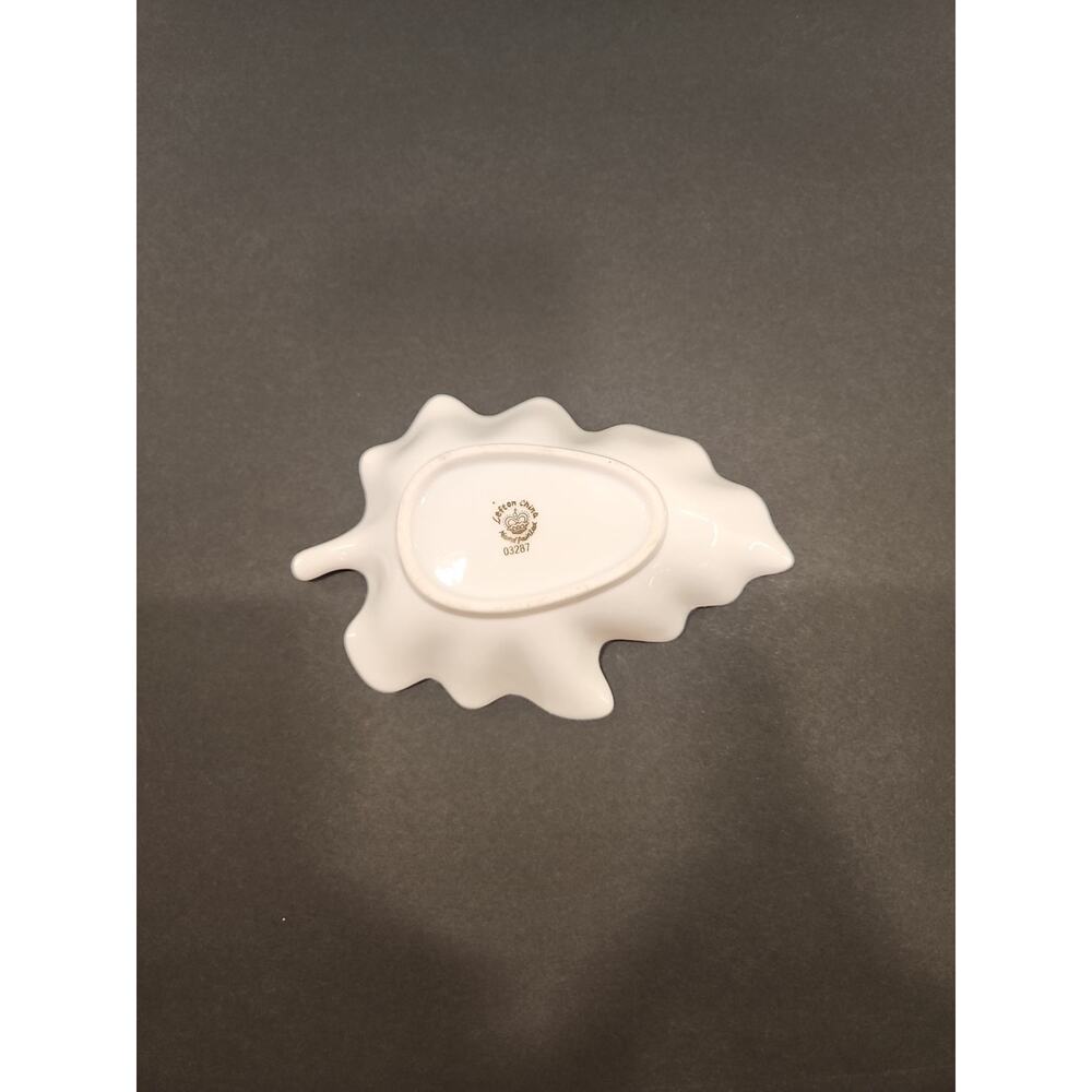 *Hand Painted Vintage Lefton China Purple Flower Leaf Candy/Nut Dish - Picture 3 of 12